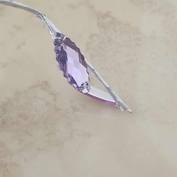 Purple Glass Flower Strand - Picture 3 of 6